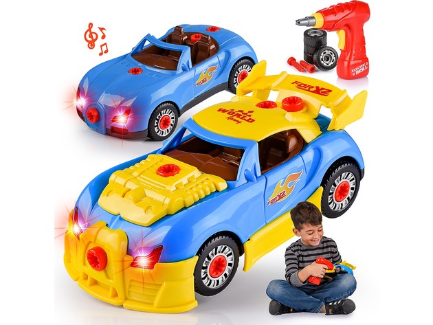 Kids Take Apart Racing Car Toy: 30-Piece Construction Play Set