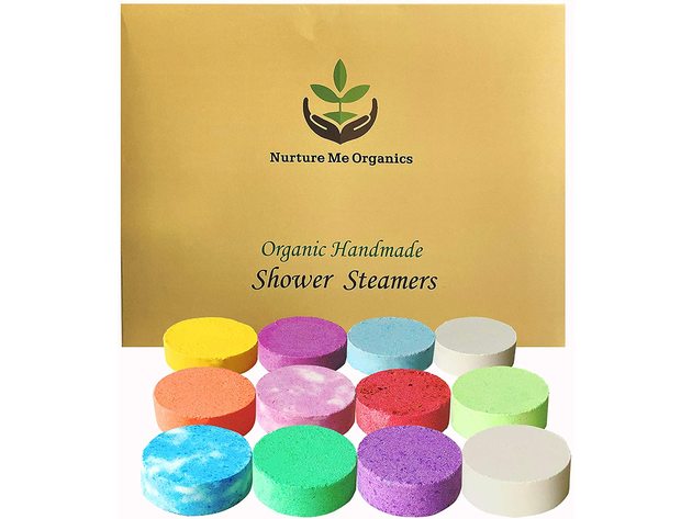 Aromatherapy Shower Steamers Gift Set with 12 Essential Oils Organic by Nurture Me