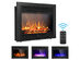 Costway 28.5" Electric Fireplace with Tempered Glass, Realistic Flame & Remote