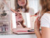 Spotlite HD Ultra Bright True Daylight 4-in-1 Rechargeable Makeup Mirror with 10X Magnification (Blush Crush)