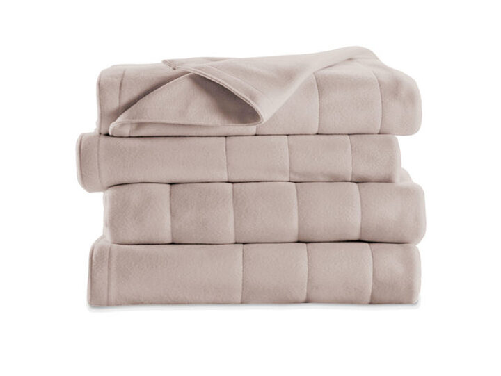 Sunbeam quilted 2024 fleece heated blanket