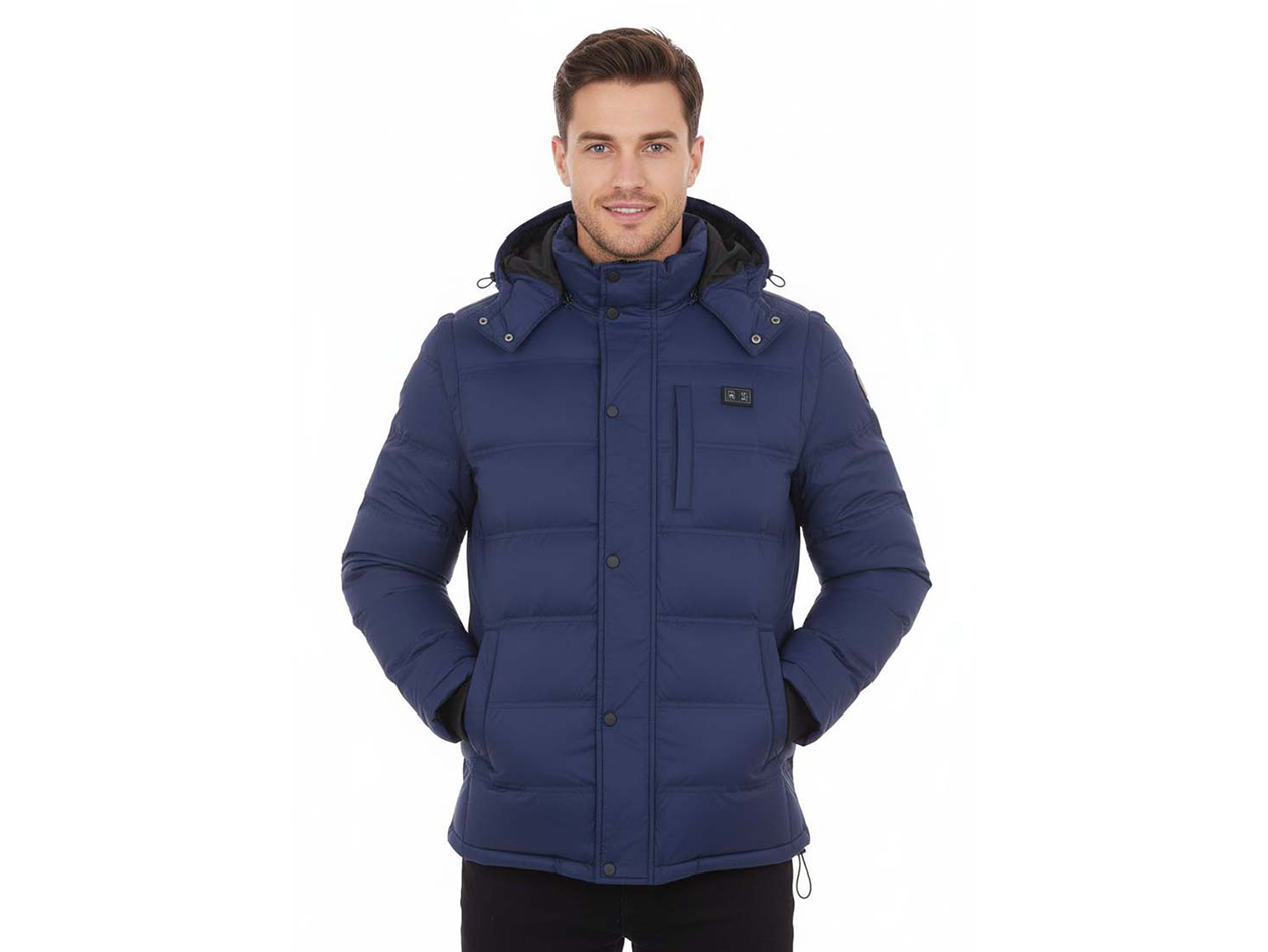 Men's Helios Hybrid Heated Coat with Power Bank (Navy/Medium)