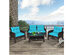 Costway 4PCS Patio Rattan Furniture Set Loveseat Sofa Coffee Table W/Turquoise Cushion