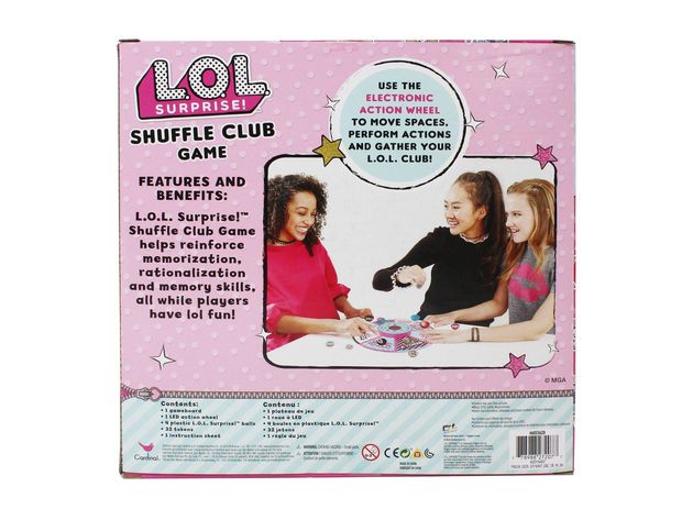 L.O.L. Surprise! Shuffle Club Game with Light Up Board And 4 Surprise Balls, Multicolor (New Open Box)