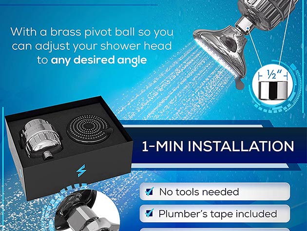 SparkPod Adjustable Filter Shower Head (Brushed Nickel)