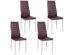 Costway Set of 4 PU Leather Dining Side Chairs Elegant Design Home Furniture Brown 