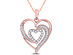 1/7 Carat (ctw I2-I3) Diamond Heart Pendant Necklace in 10K Rose Pink Gold with Chain