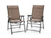 Costway 2 Piece Outdoor Patio Folding Chair Camping Portable Lawn Garden W/Armrest - Brown