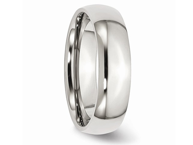 Mens Chisel 6mm Stainless Steel Wedding Band - 13