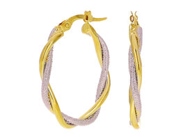 Christian Van Sant Italian 14k Yellow & White Gold Earrings - CVE9LSM