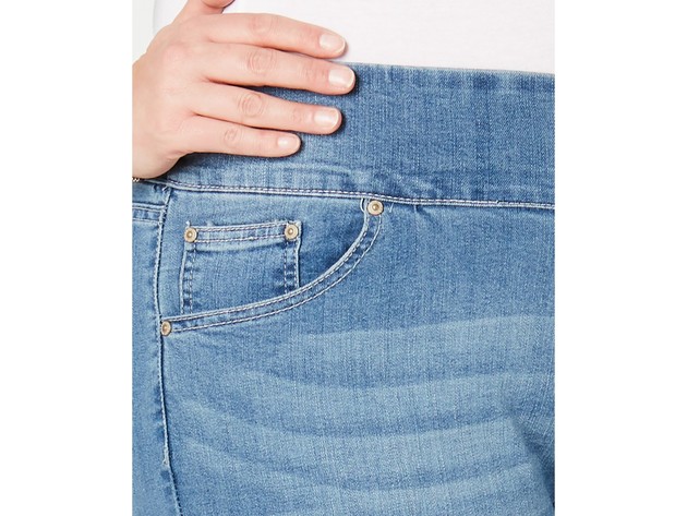 Style & Co Women's Size Pull-On Cropped Flare Jeans Blue Size 18 W