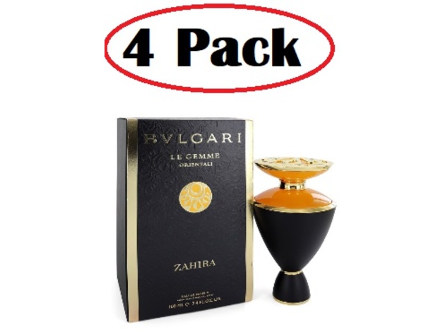 4 Pack of Bvlgari Le Gemme Zahira by Bvlgari Eau De Parfum Spray 3.4 oz