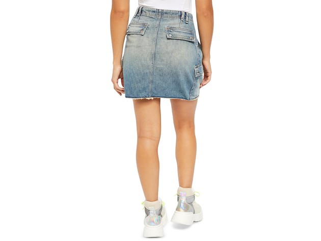 Free People Women's Avenue Mini Jean Skirt Icon Wash Size 28