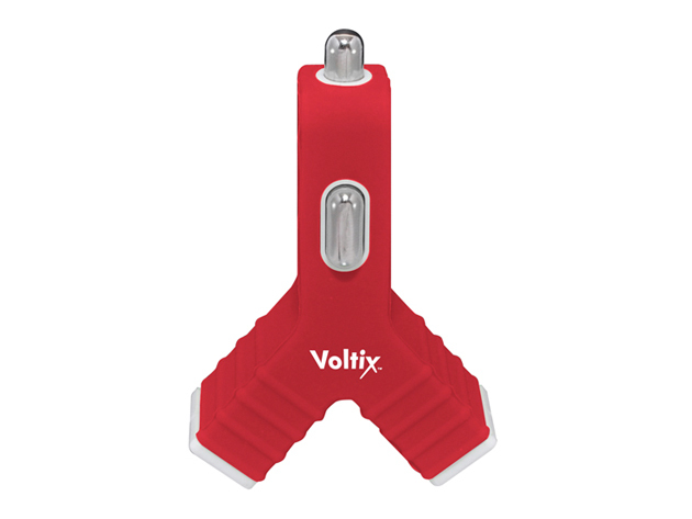 Voltix Dual-USB Car Charger (Red)
