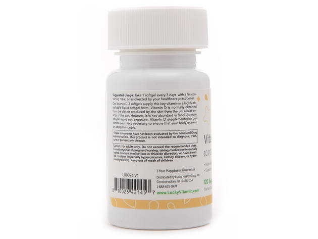 LuckyVitamin - Vitamin D3 10000 IU - 120 Softgels