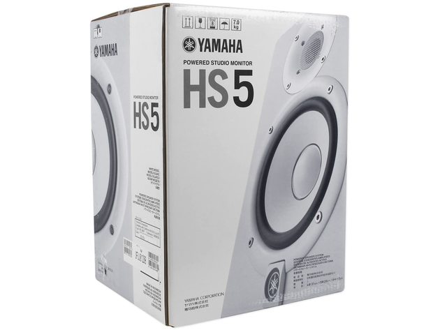 Yamaha HS5 W 5-Inch Powered Studio Monitor Woofer Speaker,70 Watts - White (Used, Damaged Retail Box)