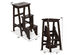 Costway 3 Tier Step Stool 3 in 1 Folding Ladder Bench Storage Shelf Multi-function Coffe - as pic
