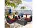 Costway 4 Piece Patio Rattan Furniture Set Cushioned Sofa Chair Coffee Table Garden - Black, Red