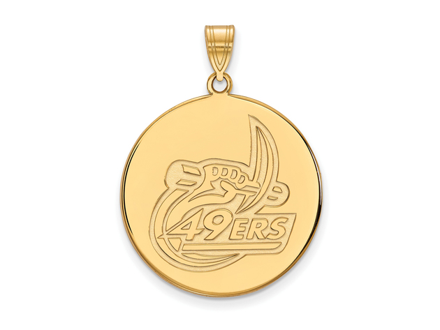 NCAA 14k Yellow Gold North Carolina at Charlotte XL Disc Pendant
