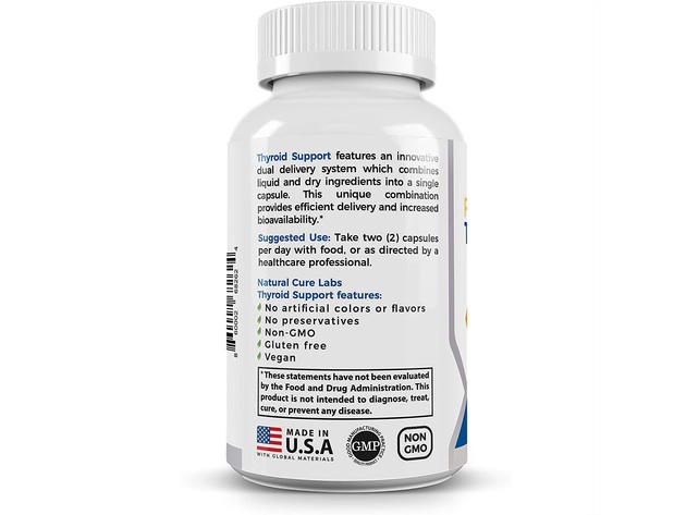 Natural Cure Labs Premium Thyroid Support - Supports Metabolic Health - Gluten Free and NON-GMO, 60 Capsules Dietary Supplement