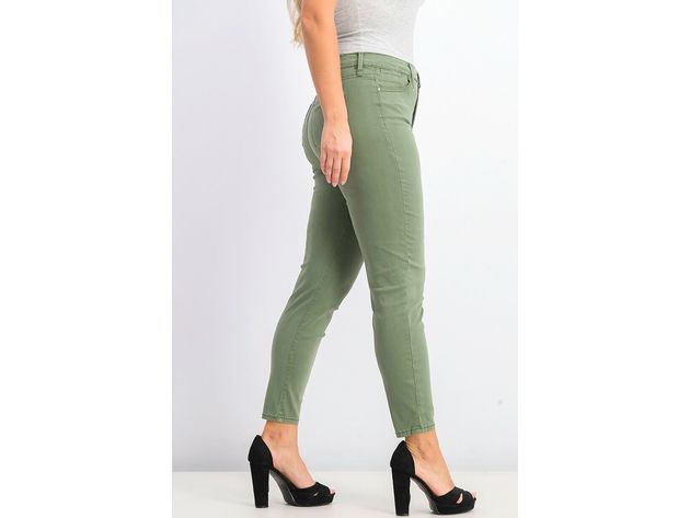 Celebrity Pink Juniors' High-Rise Ankle Skinny Jeans Green Size 5