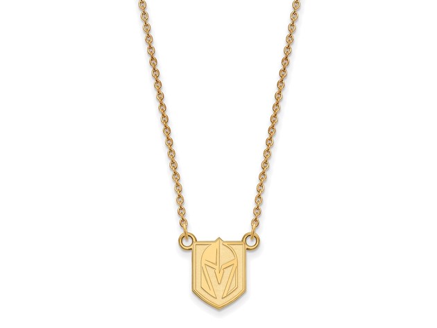 SS 14k Yellow Gold Plated NHL Vegas Golden Knights SM Necklace, 18 In