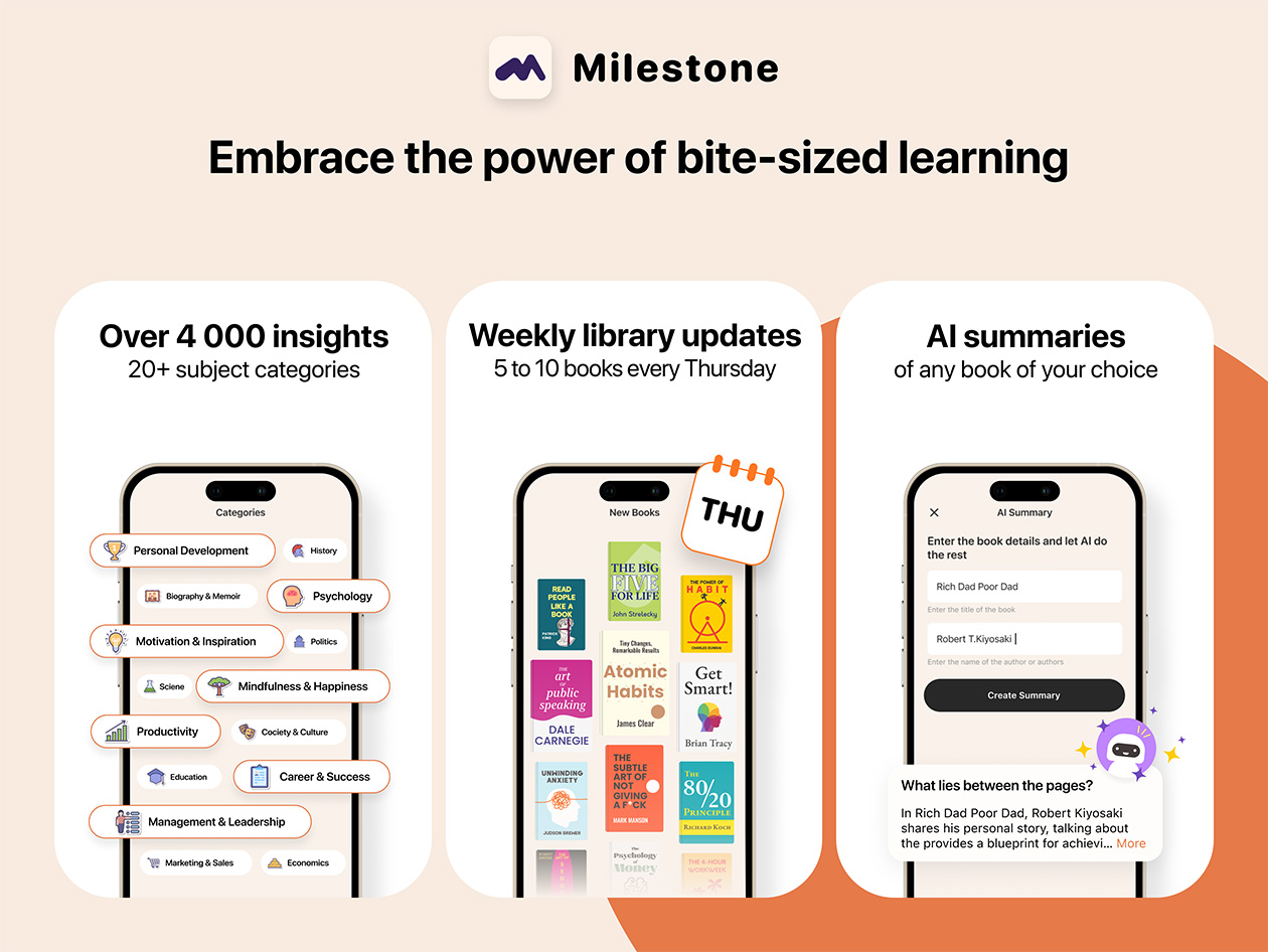 Milestone Book Summaries Premium Plan: Lifetime Subscription