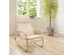 Costway Set of 2 Bentwood Rocking Chair Relax Rocker Lounge Chair w/Fabric Cushion - Beige