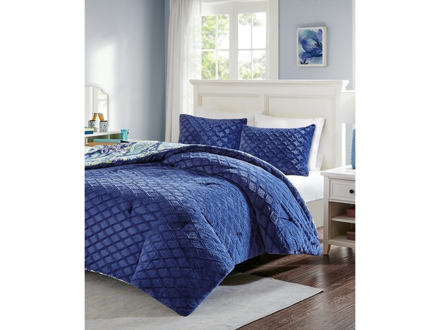 Intelligent Design Melissa Reversible 3-Pc King Comforter Set Navy