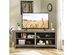 Costway 58'' Corner TV Stand 4 Cubby Entertainment Media Console w/ 2 Shelves - Rustic Grey