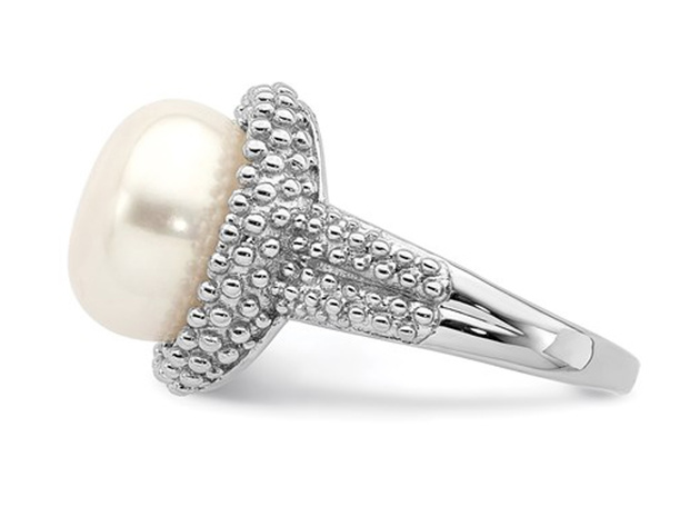 Freshwater Cultured 11-12mm Pearl Ring in Sterling Silver 