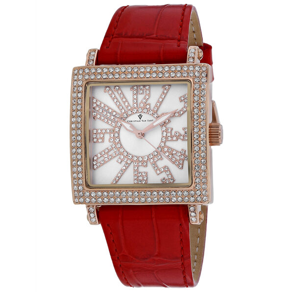 Christian Van Sant Ladies Amore Watch Luxury Designer Rose Gold Crystals