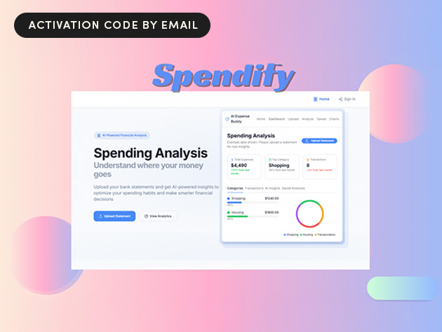 $29.99 Spendify: Lifetime Subscription