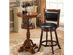 Costway 24'' Swivel Counter Height Stool Wooden Dining Chair Upholstered Seat Espresso - Espresso+ black