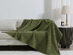 Vintage Cotton Waffle Blanket (Queen/Olive)