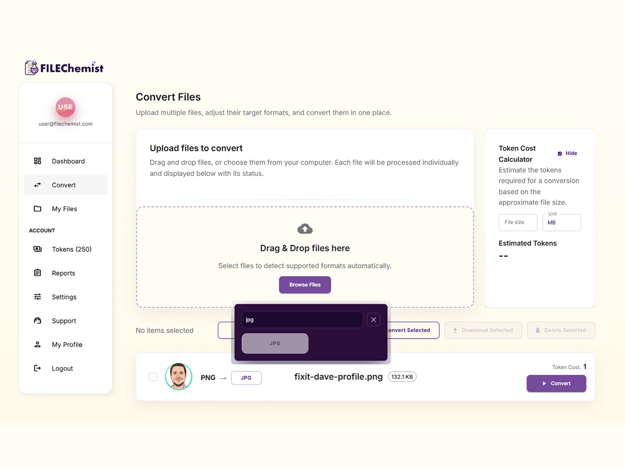 FileChemist File Conversion Tool: One-Time Purchase (10,000 Tokens)