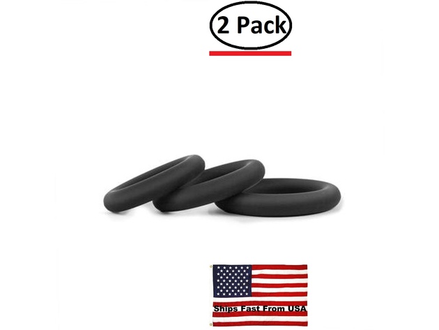 ( 2 Pack ) Hombre Snug-Fit Silicone Thick C-Rings - 3 Pack - Charcoal