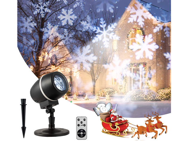 Costway Christmas Rotating Snowfall Projection Lights with Remote Control for Party