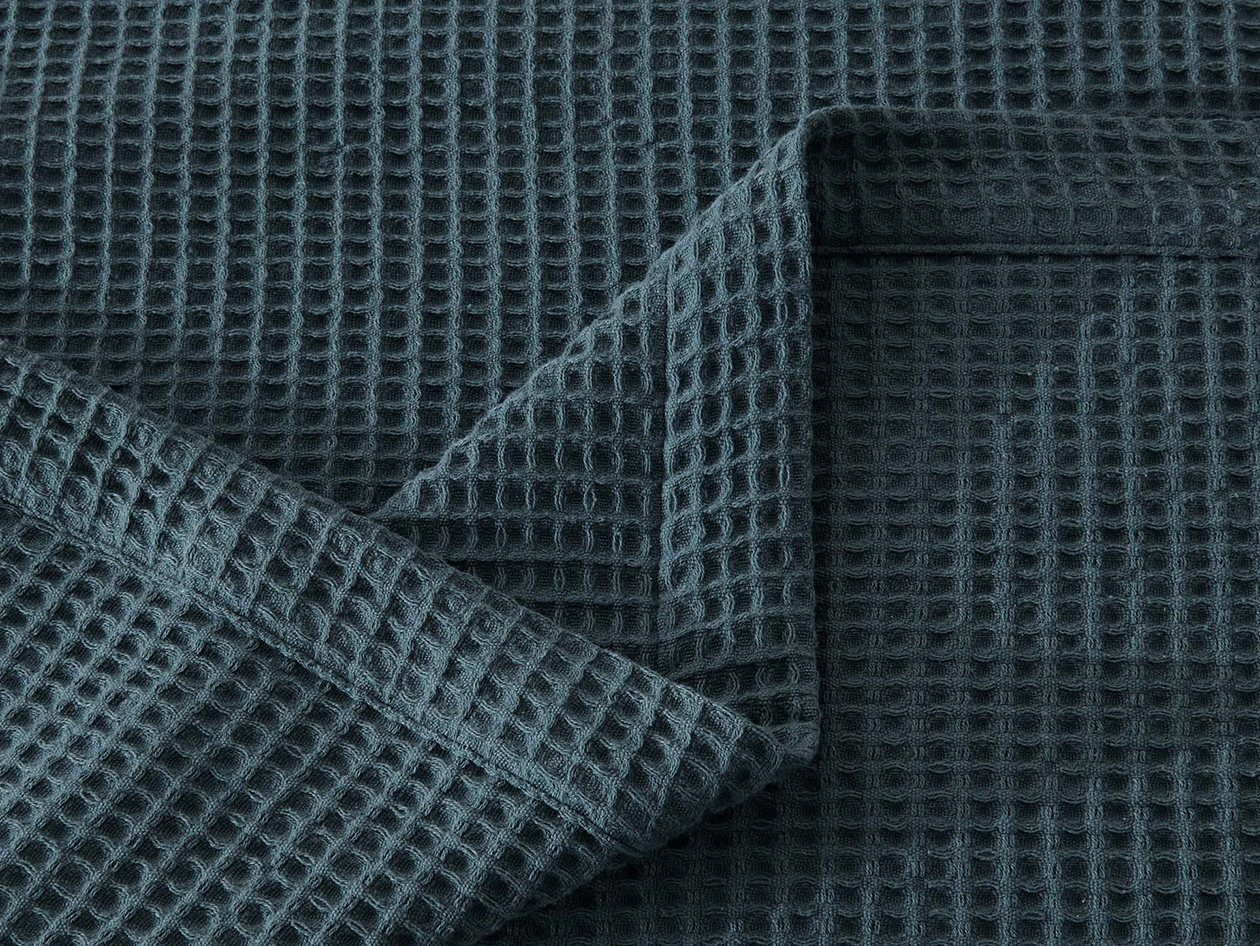 Vintage Cotton Waffle Blanket (King/Indigo)
