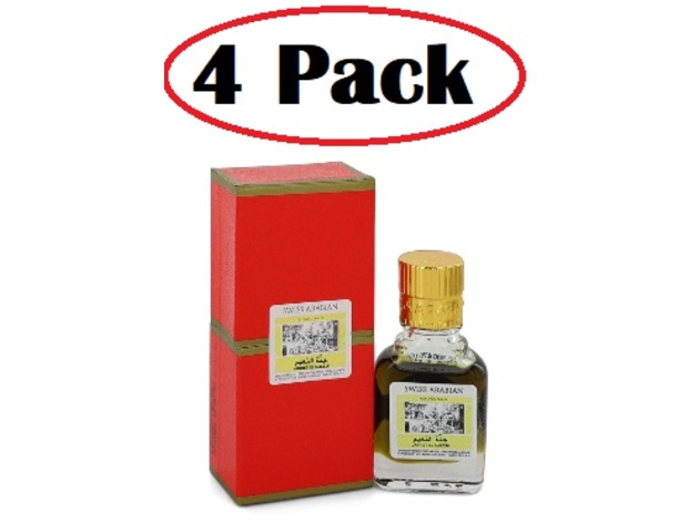 4 Pack of Jannet El Naeem by Swiss Arabian Concentrated Perfume Oil Free From Alcohol (Unisex) .30 oz