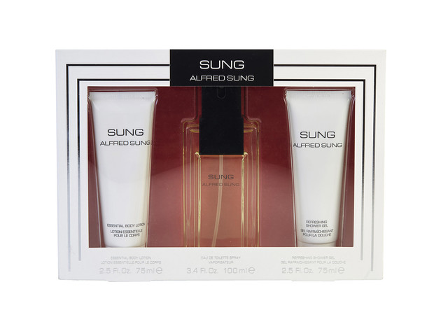 SUNG by Alfred Sung EDT SPRAY 3.4 OZ & BODY LOTION 2.5 OZ & SHOWER GEL 2.5 OZ for WOMEN  100% Authentic