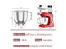 Costway 3 in 1 Multi-functional 800W Stand Mixer Meat Grinder Blender Sausage Stuffer - Red