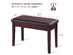 Costway Solid Wood PU Leather Piano Bench Padded Double Duet Keyboard Seat Storage Brown