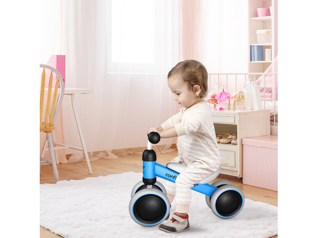 4 Wheels Kids Balance Bikes No Pedal Children Walker Toys 18-36 Months - Blue