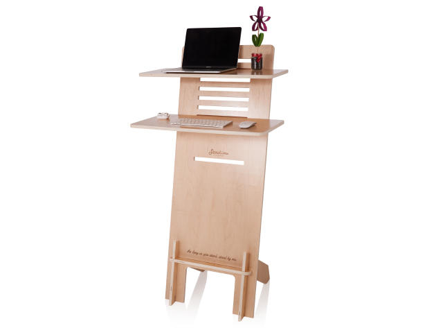 Maple Standsome Standing Desk (Standalone/2 Shelves)