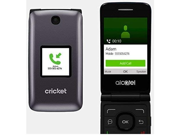 Alcatel QUICKFLIP 4G LTE HD Voice FlipPhone Cricket Unlocked for T-Mobile - Grey (New)