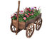 Costway Wood Wagon Flower Planter Pot Stand W/Wheels Home Garden Outdoor Decor 
