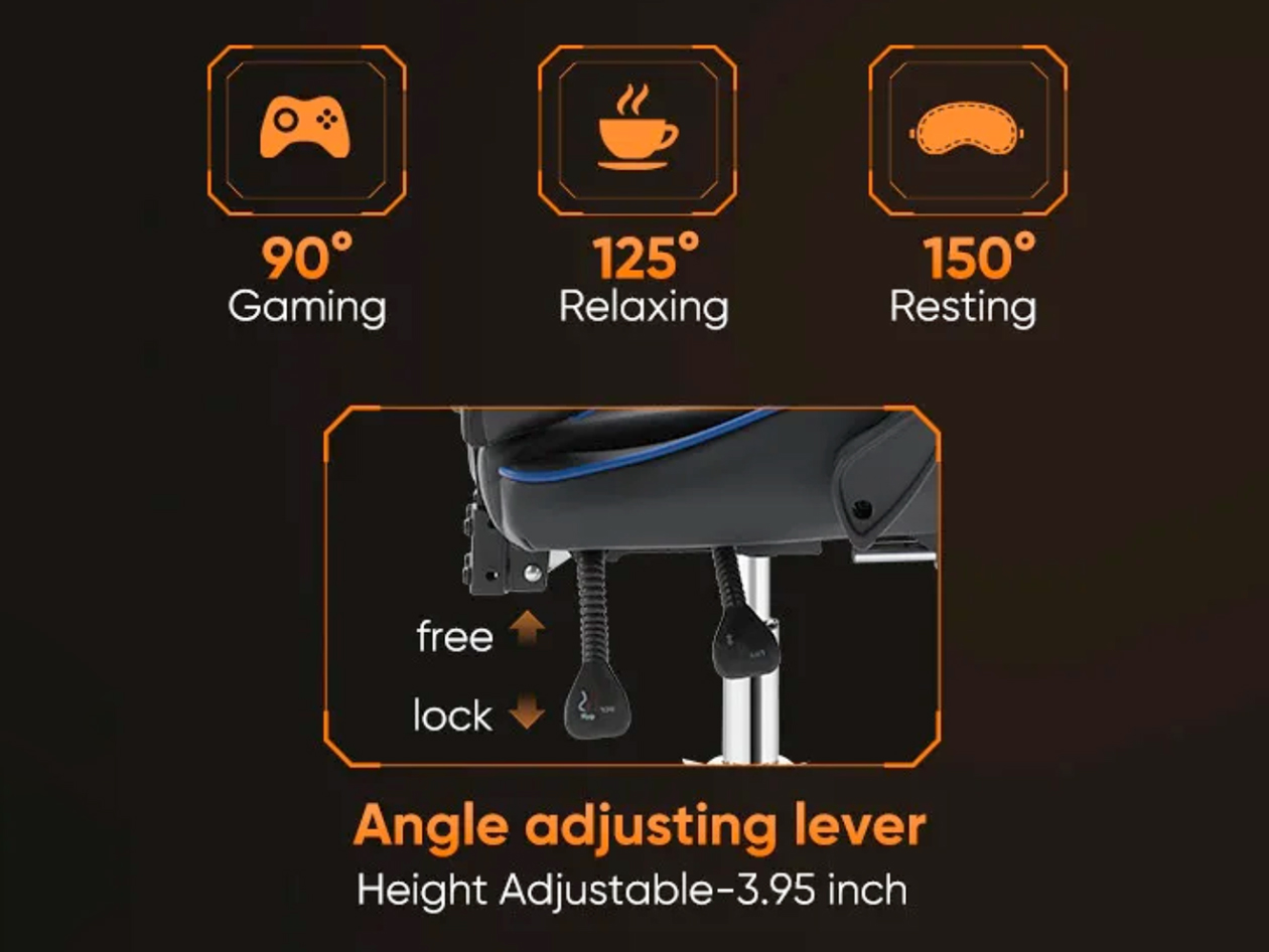 Dragon X2 Gaming Chair with Lumbar Support & Foot Rest (White)