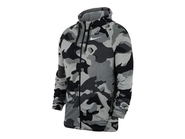 Nike Men's Dri-Fit Camo Zip Hoodie Black Size Large