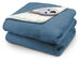 Pure Warmth by Biddeford Luxuriously Soft Micro Mink and Sherpa Heated Throw Blanket - Denim